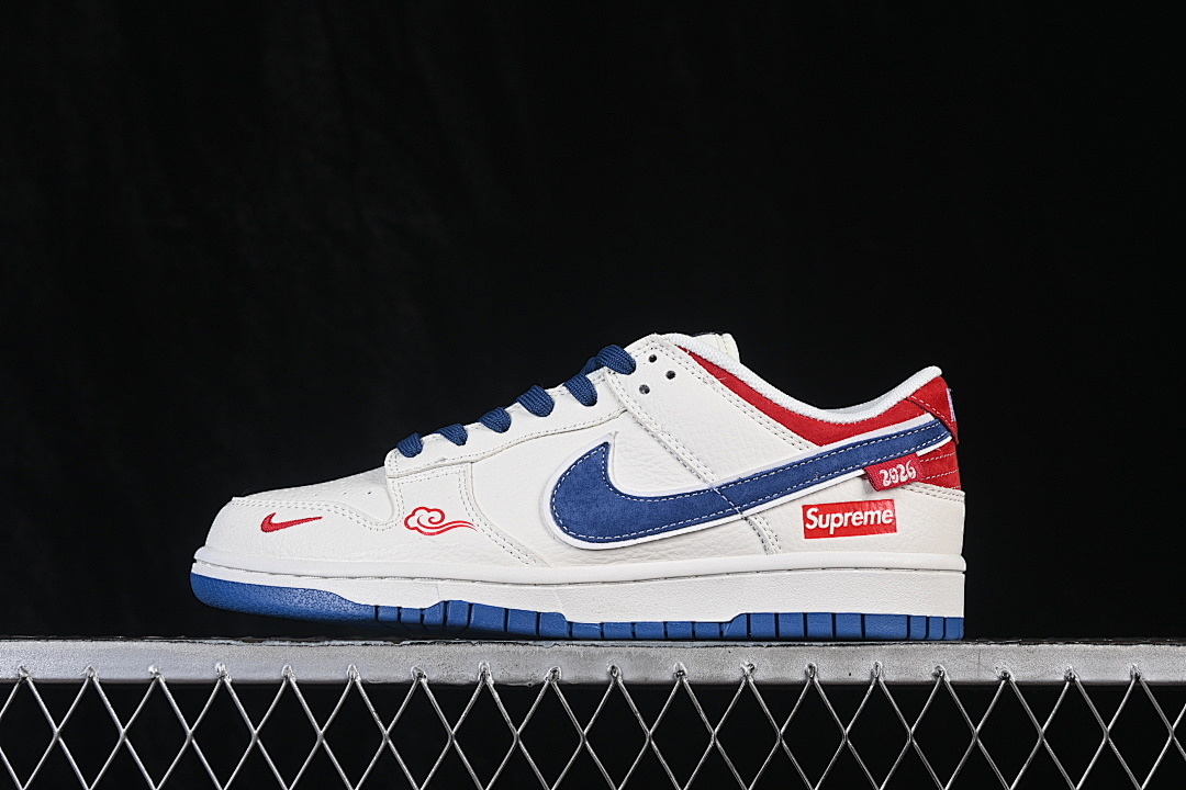 Unbranded [XZ5899-117]-[DUNK LOW CASUAL SNEAKERS NAVY BLUE/RED/WHITE]-[WOMAN:36-39]-[MAN:40-45], photo 1