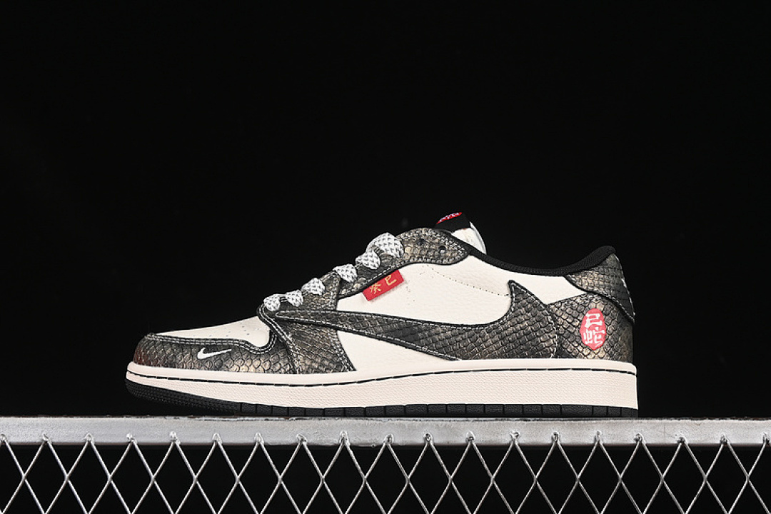 Jordan [YX5066-309]-[TRAVIS SCOTT X FRAGMENT DESIGN AIR JORDAN 1 LOW OG SP WHITE/GREY/BLACK]-[36-45], photo 1