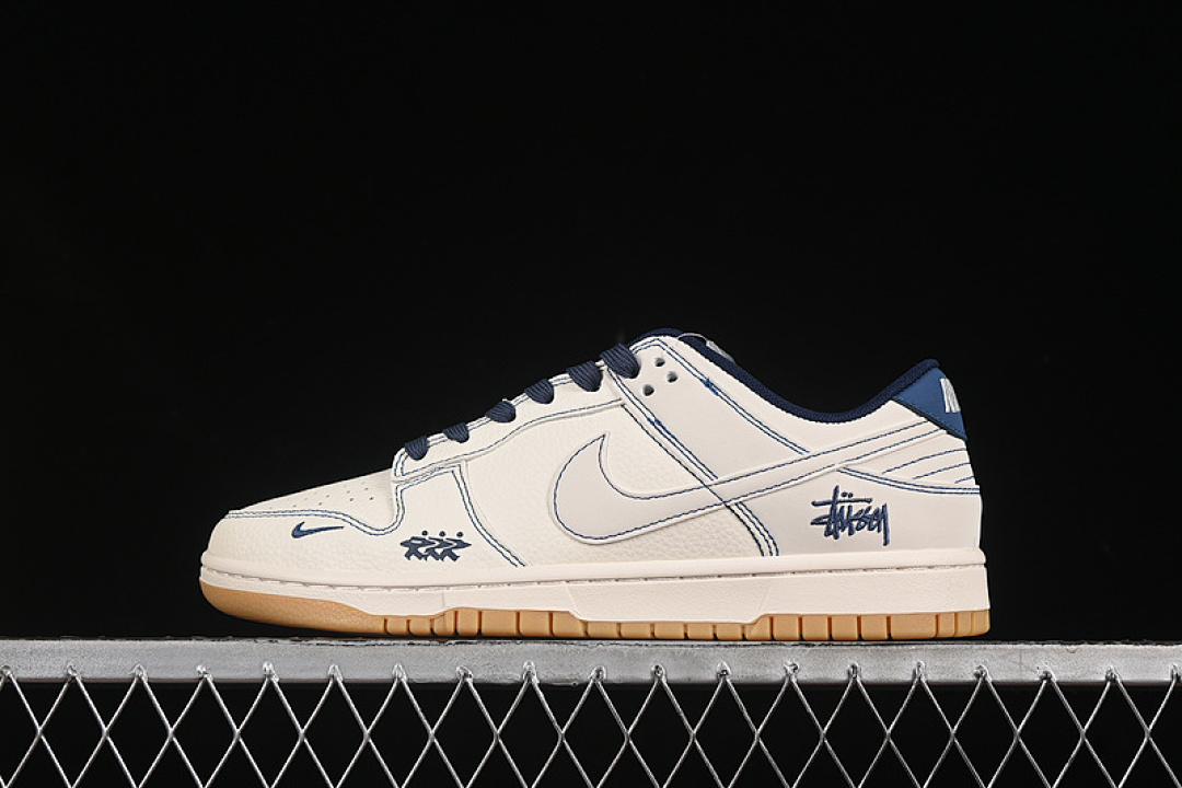 Nike DUNK LOW WHITE/NAVY BLUE/WHITE · JJ2508-559, photo 1