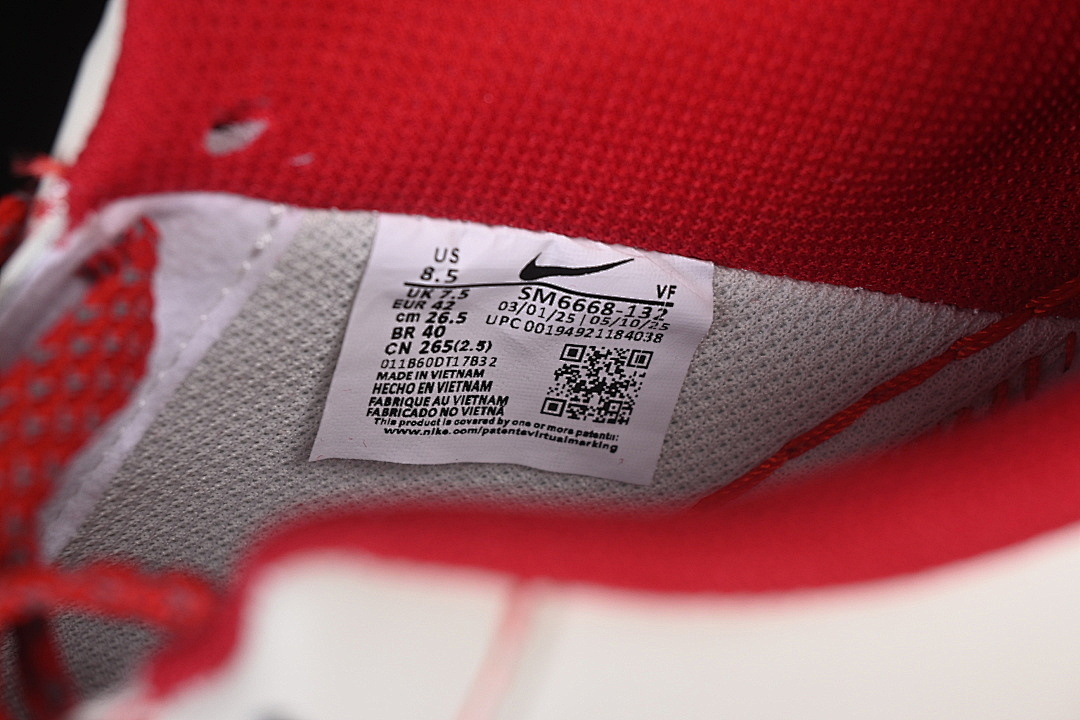 Nike [SM6668-132]-[AIR FORCE 1 07 LOW WHITE/RED/WHITE]-[WOMAN:36-39]-[MAN:40-45] - Image 6