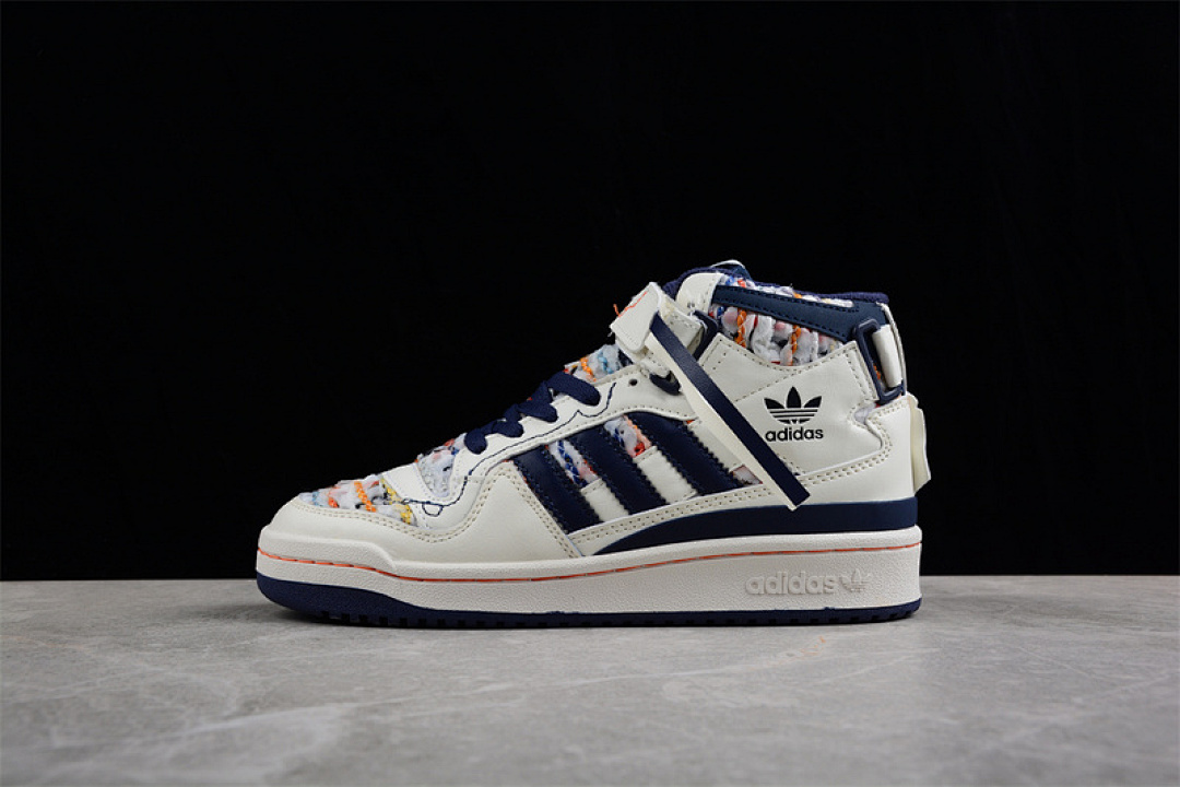 Unbranded [GX3958]-[FORUM MID RECYCLED CREAM WHITE/NAVY BLUE/MULTI-COLOR]-[WOMAN:36-39]-[MAN:40-45], photo 1