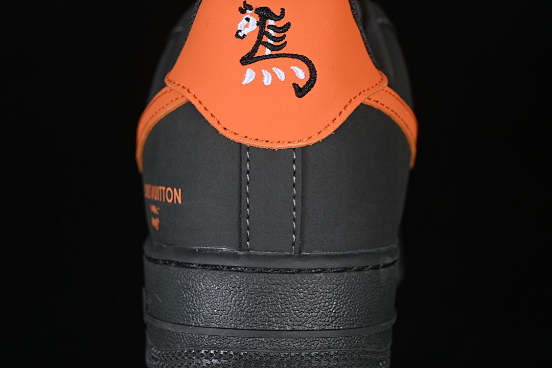 Nike [XY9025-004]-[AIR FORCE 1 07 LOW CASUAL SNEAKERS BLACK/ORANGE]-[WOMAN:36-39]-[MAN:40-45] - Image 7