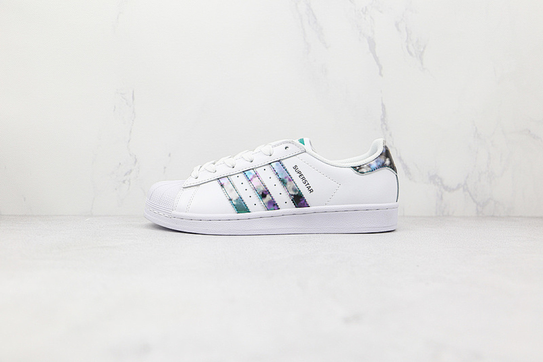 Purple Adidas SUPERSTAR ABALONE SHOES FOOTWEAR WHITE/ACTIVE PURPLE-ACTIVE TEAL · GZ5217, photo 1