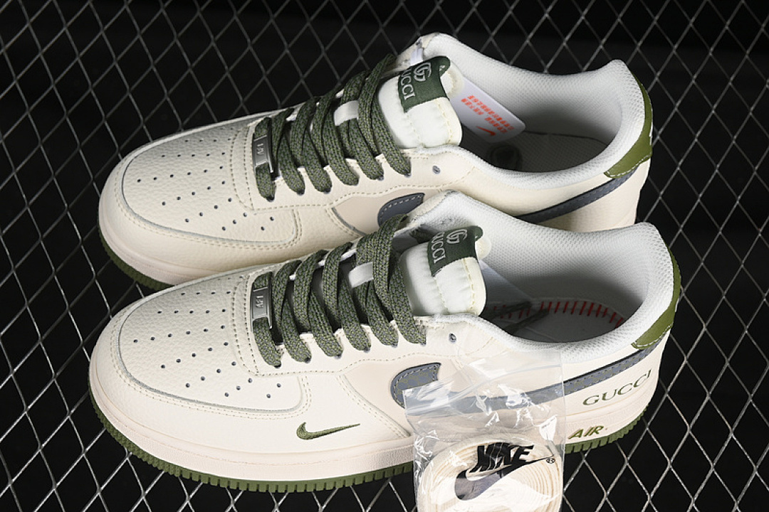 Nike [XS1958-563]-[AIR FORCE 1 07 LOW WHITE/GREY/GREEN]-[WOMAN:36-39]-[MAN:40-45] - Image 11