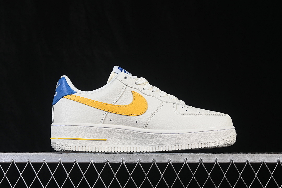 Nike [FZ1151-100]-[AIR FORCE 1 07 LOW CASUAL SNEAKERS WHITE/YELLOW/BLUE]-[WOMAN:36-39]-[MAN:40-45] - Image 16