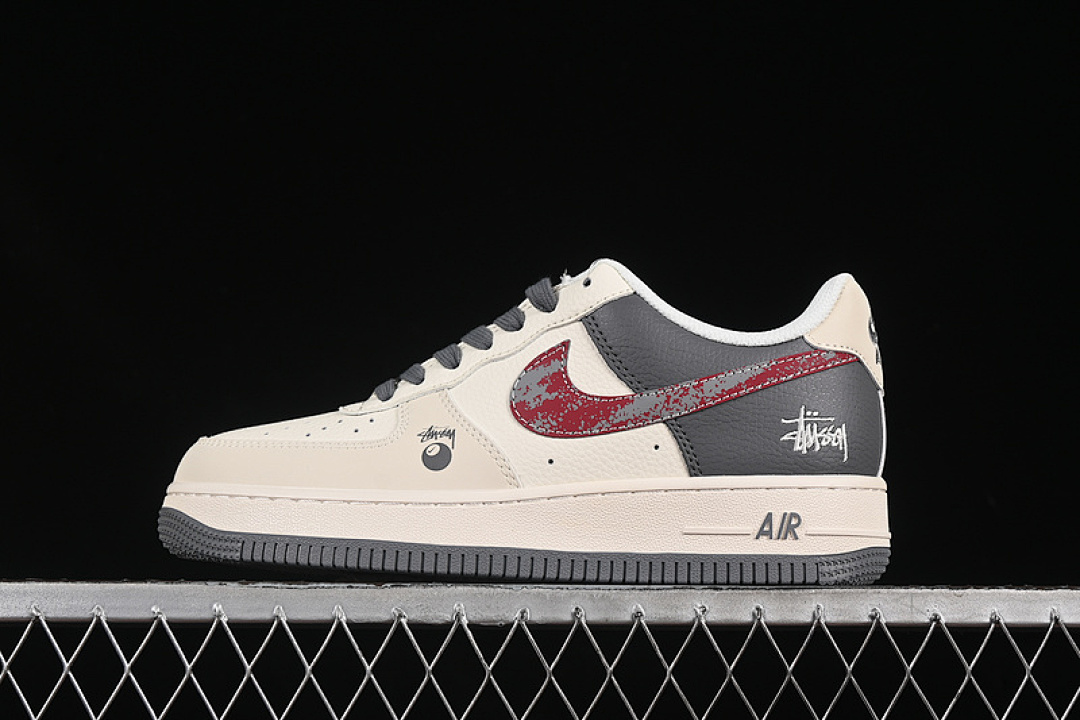 Nike [XS1958-573]-[AIR FORCE 1 07 LOW WHITE/GREY/RED]-[WOMAN:36-39]-[MAN:40-45] - Image 2