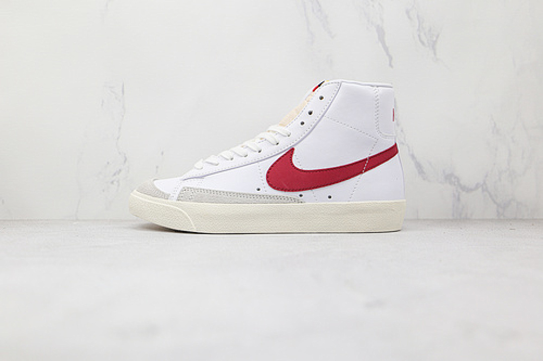 Unbranded [BQ6806-102]-[BLAZER MID 77 WHITE/WHITE/BRICK RED]-[WOMAN:36-39]-[MAN:40-45], photo 1