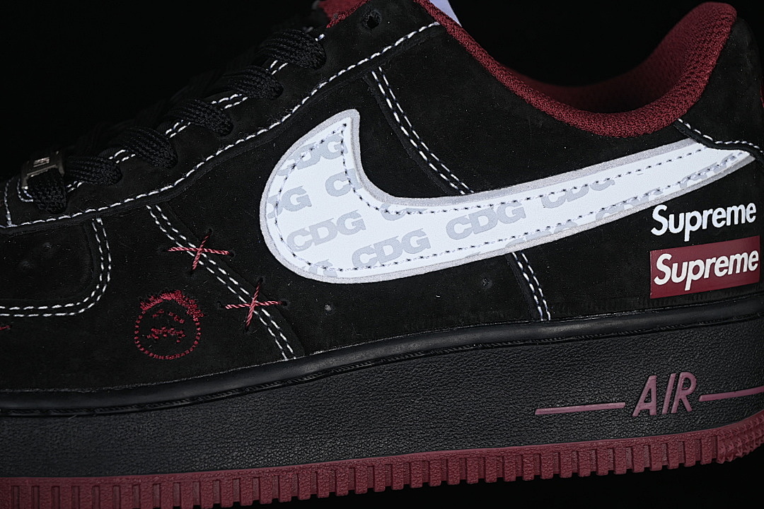 Nike [XZ6188-117]-[AIR FORCE 1 07 LOW CASUAL SHOES BLACK/WHITE/WINE RED]-[WOMAN:36-39]-[MAN:40-45] - Image 7