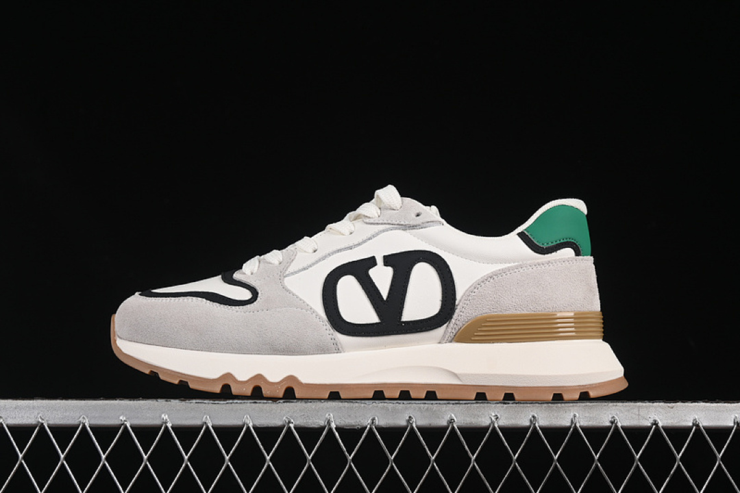 Valentino Valentino [ SOFT SHEEPSKIN FOR COMFORTABLE LACE-UP LOW-TOP LIFESTYLE WHITE/GREY/GREEN/BLACK], photo 1