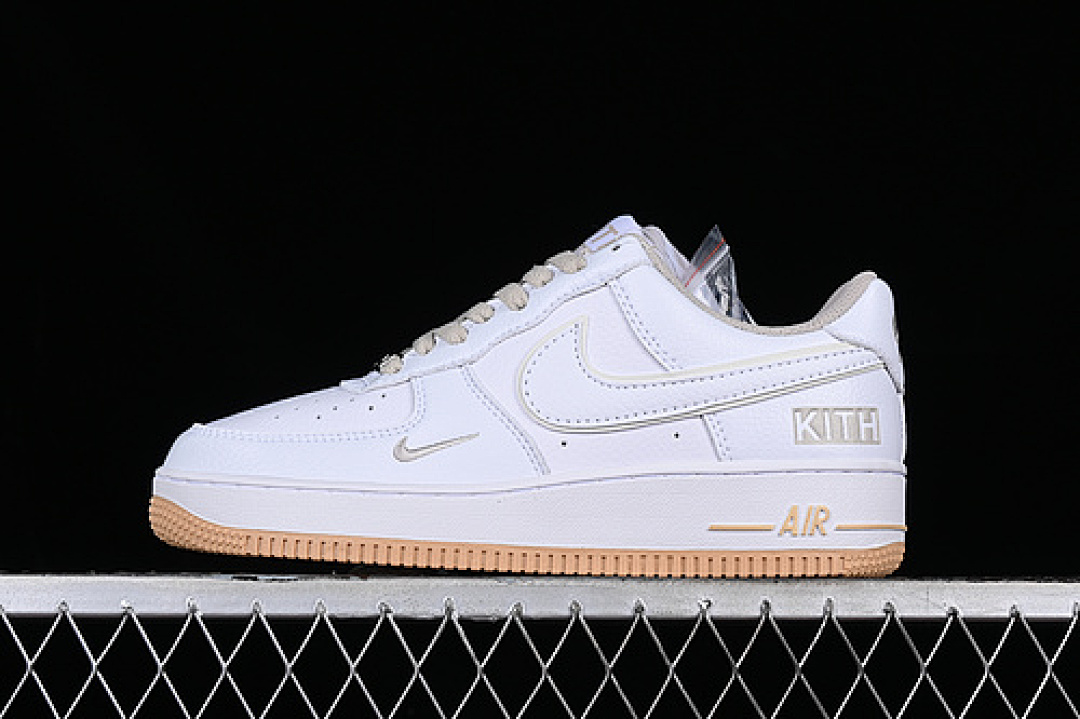 Nike [KT1659-008]-[KITH X AIR FORCE 1 07 LOW WHITE/GREY/APRICOT]-[WOMAN:36-39]-[MAN:40-45], photo 1
