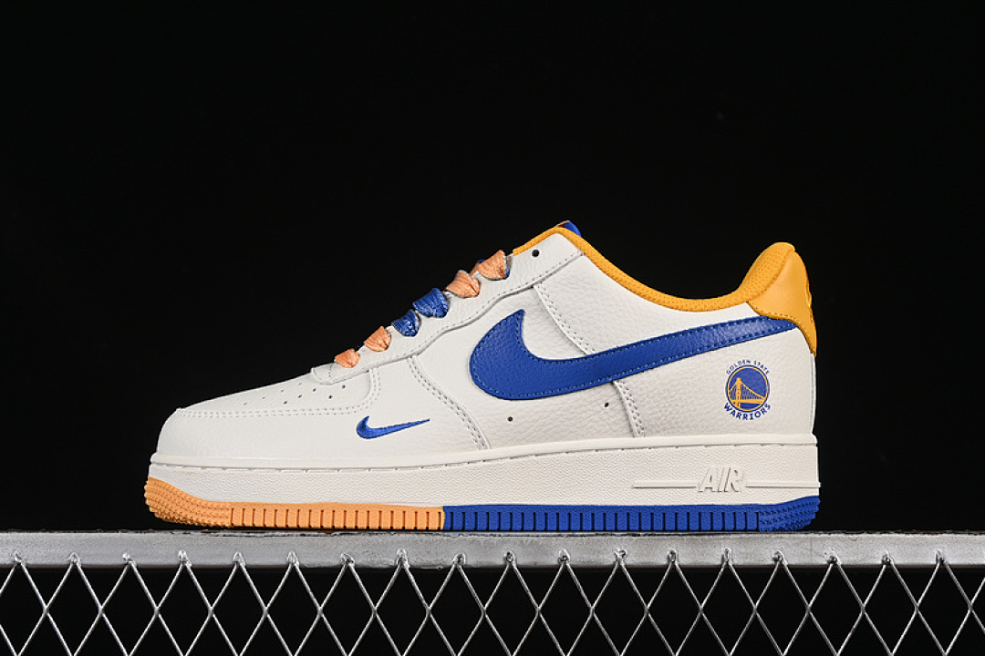 Nike [CS5288-005]-[AIR FORCE 1 07 LOW NBA WHITE/BLUE/YELLOW]-[WOMAN:36-39]-[MAN:40-45] - Image 3