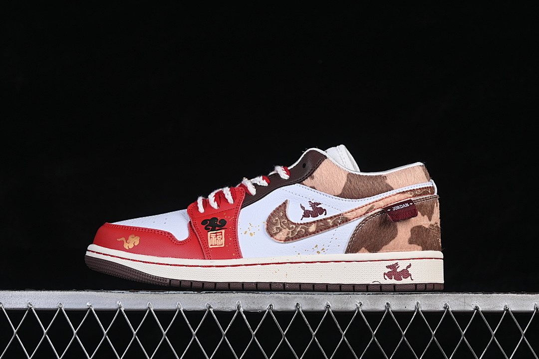 Jordan AIR Jordan 1 LOW WHITE/RED/LIGHT CHOCOLATE · IQ5321-121, photo 1