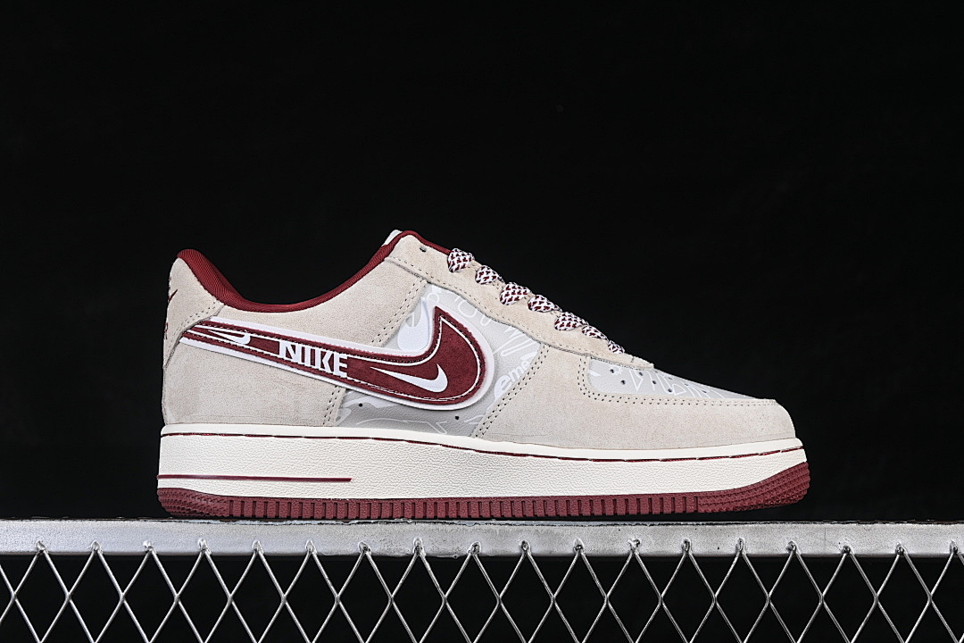 Nike [SS1979-012]-[AIR FORCE 1 07 LOW BEIGE/GREY/RED/WHITE]-[WOMAN:36-39]-[MAN:40-45] - Image 16