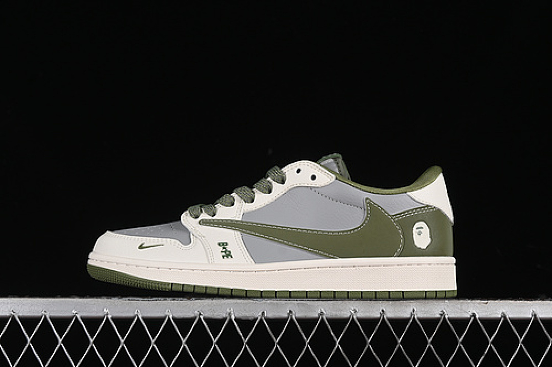 Jordan [BB6511-621]-[TRAVIS SCOTT X FRAGMENT DESIGN AIR JORDAN 1 LOW OG SP BAPE WHITE/GREY/GREEN], photo 1