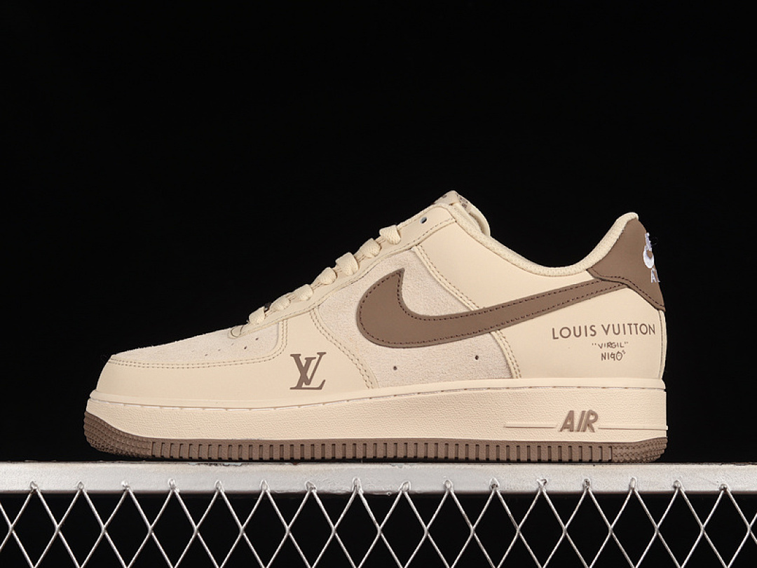Nike [BS6055-301]-[L*V X AIR FORCE 1 LOW 07 DARK BROWN/KHAKI/WHITE]-[WOMAN:36-39]-[MAN:40-45], photo 1