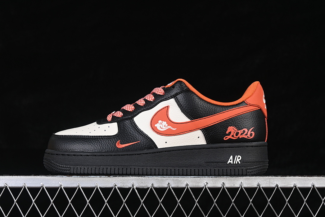 Nike [XD0028-018]-[AIR FORCE 1 07 LOW CASUAL SNEAKERS WHITE/BLACK/ORANGE]-[WOMAN:36-39]-[MAN:40-45] - Image 2