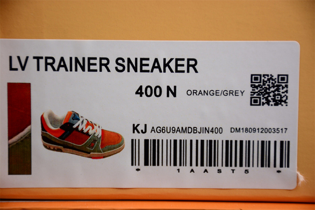 Louis Vuitton [LOUIS VUITTON TRAINER SNEAKER LOW L*V GREY/BLACK/ORANGE]-[WOMAN:35-39]-[MAN:40-45] - Image 3