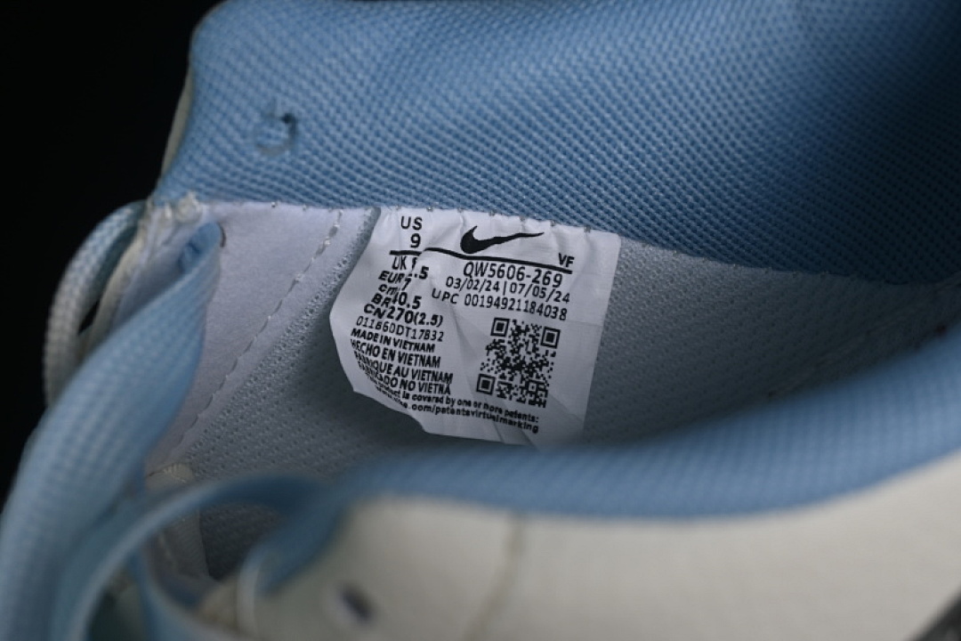 Nike [QW5606-269]-[AIR FORCE 1 07 LOW WHITE/GREY/BLUE]-[WOMAN:36-39]-[MAN:40-45] - Image 6