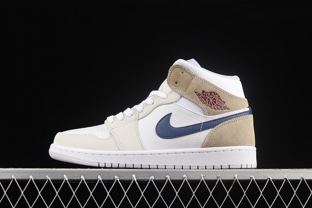 Jordan [DO6726-100]-[AIR JORDAN 1 MID WHITE/TAN/NAVY BLUE]-[WOMAN:36-39]-[MAN:40-46], photo 1