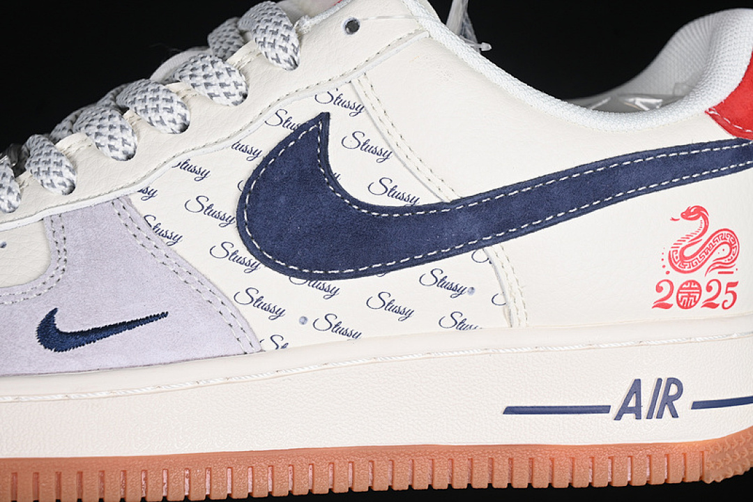 Nike [XS1958-502]-[AIR FORCE 1 07 LOW WHITE/GREY/RED/BLUE]-[WOMAN:36-39]-[MAN:40-45] - Image 8