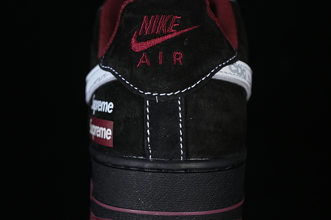 Nike [XZ6188-117]-[AIR FORCE 1 07 LOW CASUAL SHOES BLACK/WHITE/WINE RED]-[WOMAN:36-39]-[MAN:40-45] - Image 6