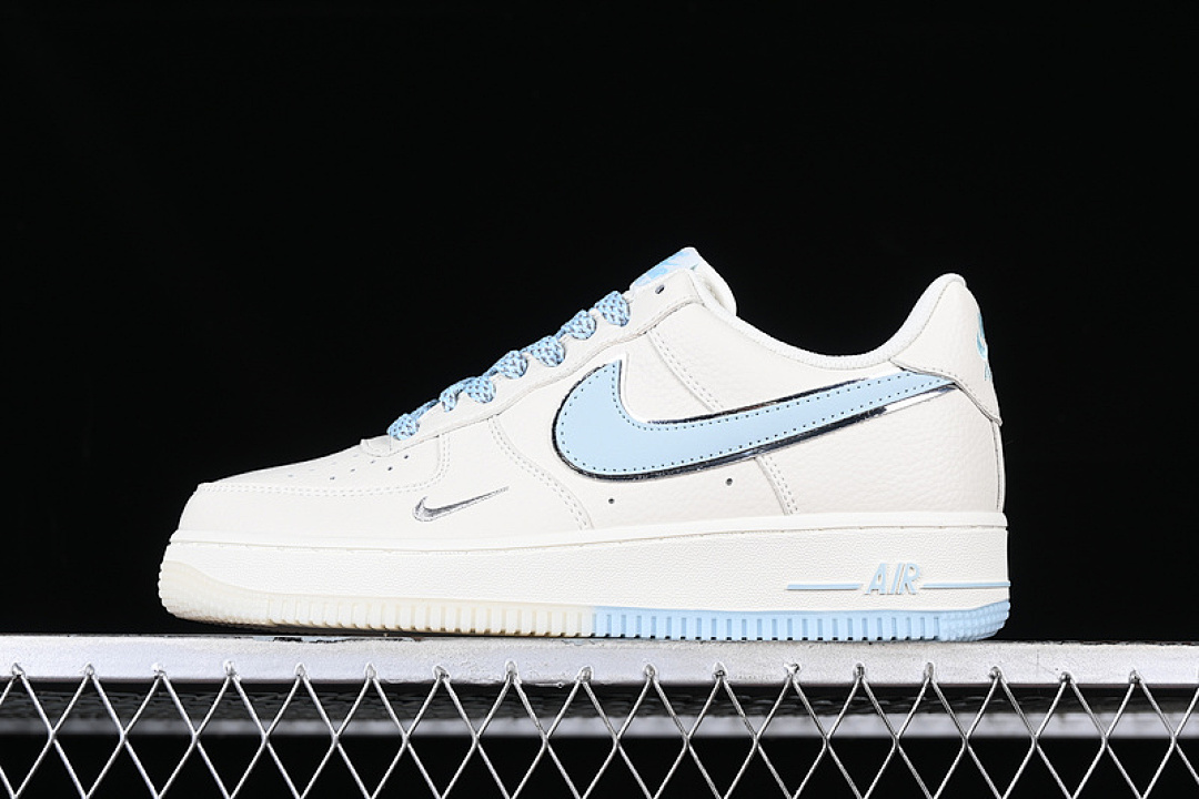 Nike [JJ0253-008]-[AIR FORCE 1 07 LOW WHITE/BLUE/SILVER]-[WOMAN:36-39]-[MAN:40-45], photo 1