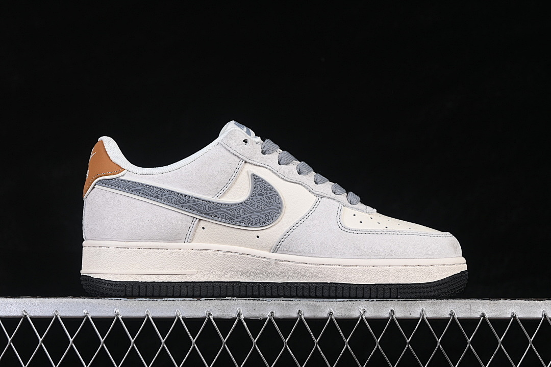 Nike [HT5088-633]-[AIR FORCE 1 07 LOW CASUAL SNEAKERS WHITE/GREY/BLUE]-[WOMAN:36-39]-[MAN:40-45] - Image 16