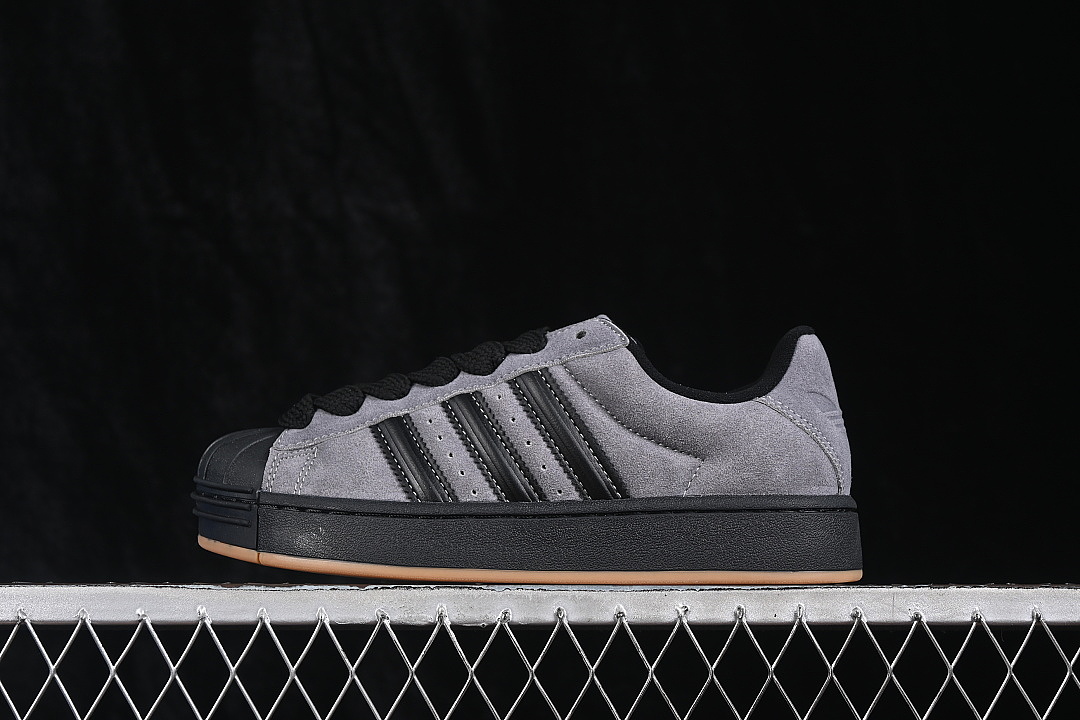 Unbranded [KI4208]-[SUPERSTAR SHELL HEAD CASUAL BREAD SHOES DARK GRAY/BLACK]-[WOMAN:35-39]-[MAN:40-45], photo 1