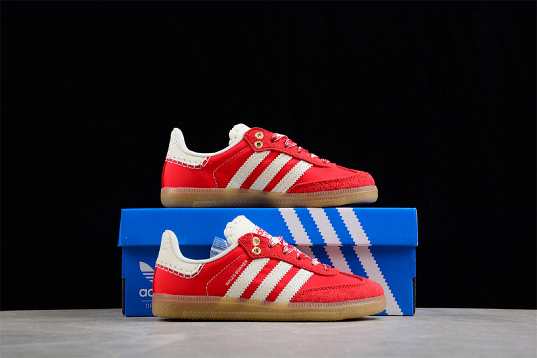 Adidas [GY6612]-[WALES BONNER X SAMBA COLLEGIATE ORANGE/ECRU TINT/COLLEGIATE ORANGE]-[SIZE:28-35] - Image 12