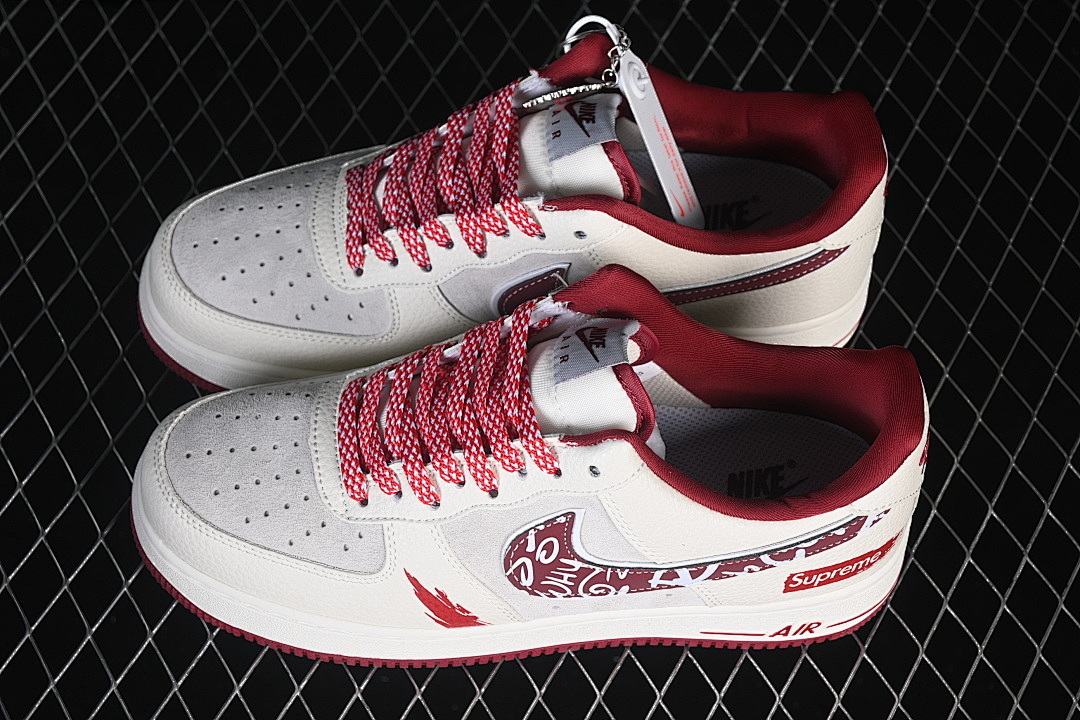 Nike [SY1388-019]-[AIR FORCE 1 07 LOW WHITE/GREY/RED]-[WOMAN:36-39]-[MAN:40-45] - Image 11