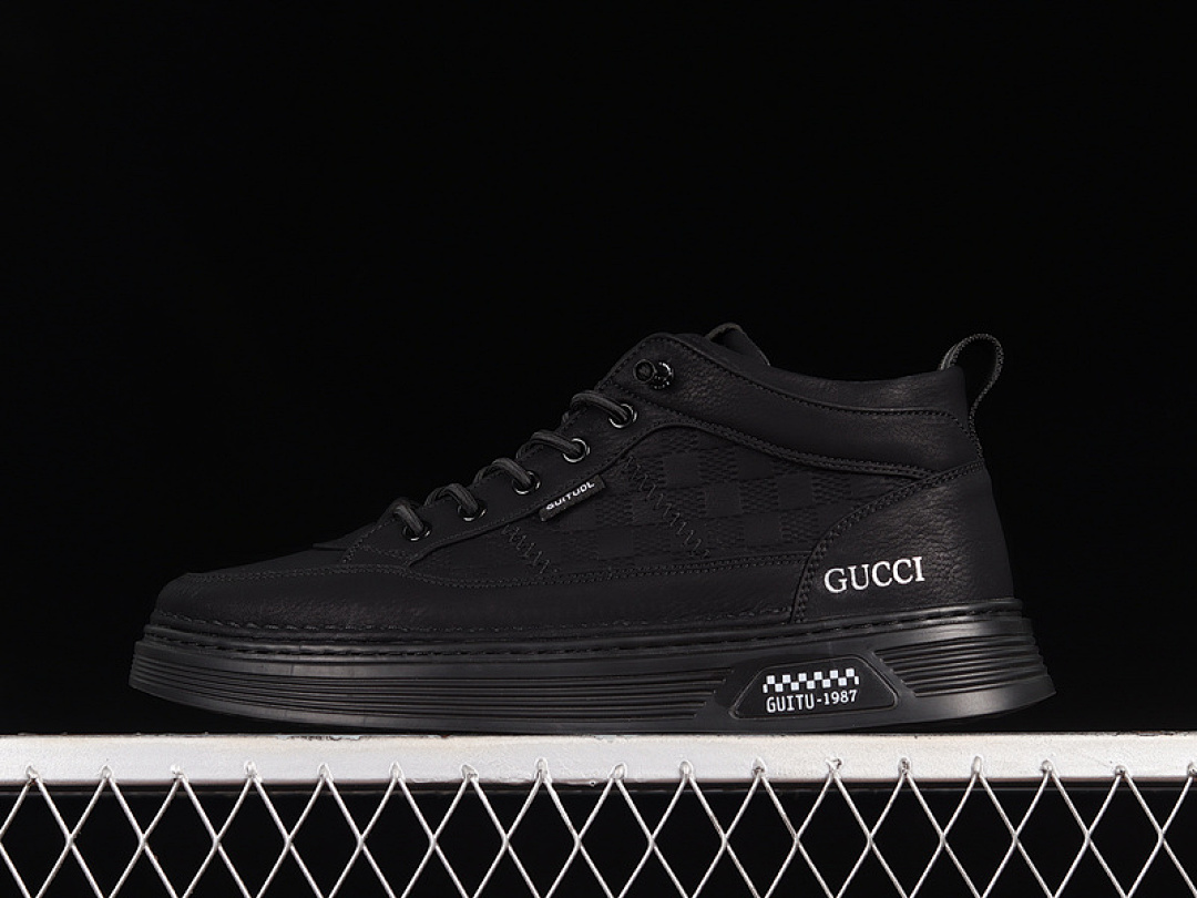 Unbranded [9Y9209666]-[GU*CCI MID FASHION CASUAL SHOES BLACK/BLACK/WHITE]-[MAN:39-44], photo 1