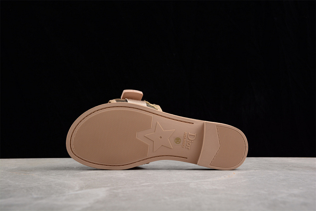 Dior [EMBROIDERED VELCRO PATCH SLIPPERS BROWN/GREEN]-[WOMAN:35-40] - Image 10