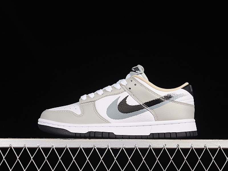 Nike SB DUNK LOW SPRAY PAINT SWOOSH WHITE/GREY/BLACK · FD0661-100, photo 1
