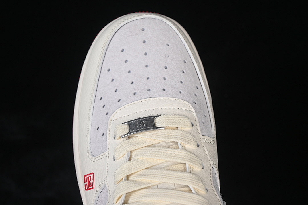 Nike [HT5088-613]-[AIR FORCE 1 07 LOW CASUAL SNEAKERS BEIGE/RED/GREY]-[WOMAN:36-39]-[MAN:40-45] - Image 9