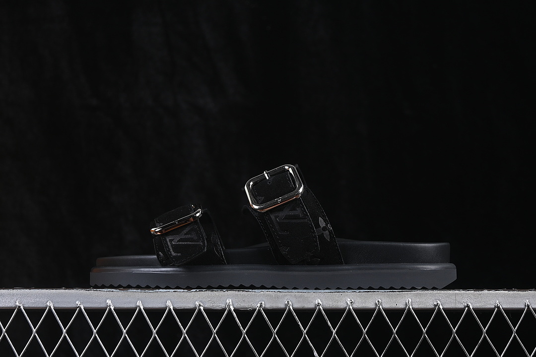 Louis Vuitton Louis Vuitton [VENICE COMFORT ROUND TOED ONE PIECE SLIPPERS BLACK/INKINESS]-[WOMAN:39]-[MAN:40-46], photo 1