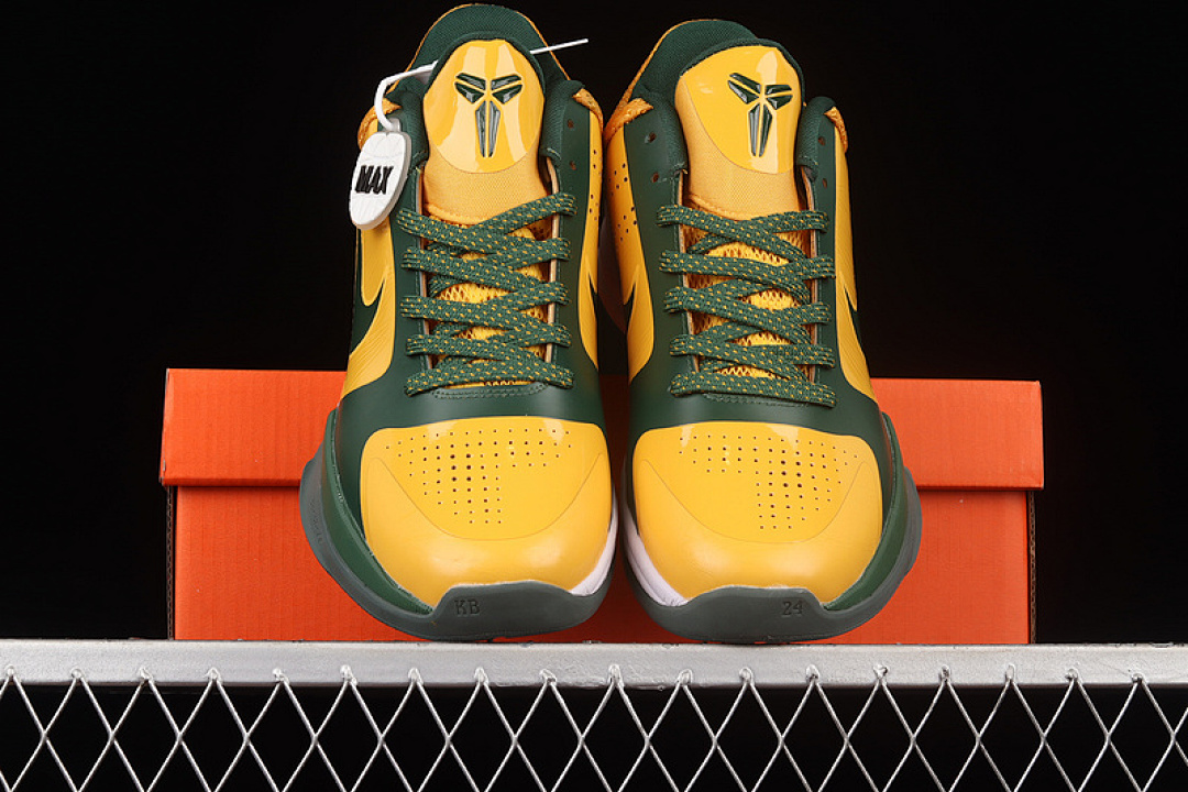 Nike [386429-700]-[ZOOM KOBE 5 RICE AWAY VARSITY MAIZE/DEEP FOREST-WHITE]-[MAN:39-46] - Image 13