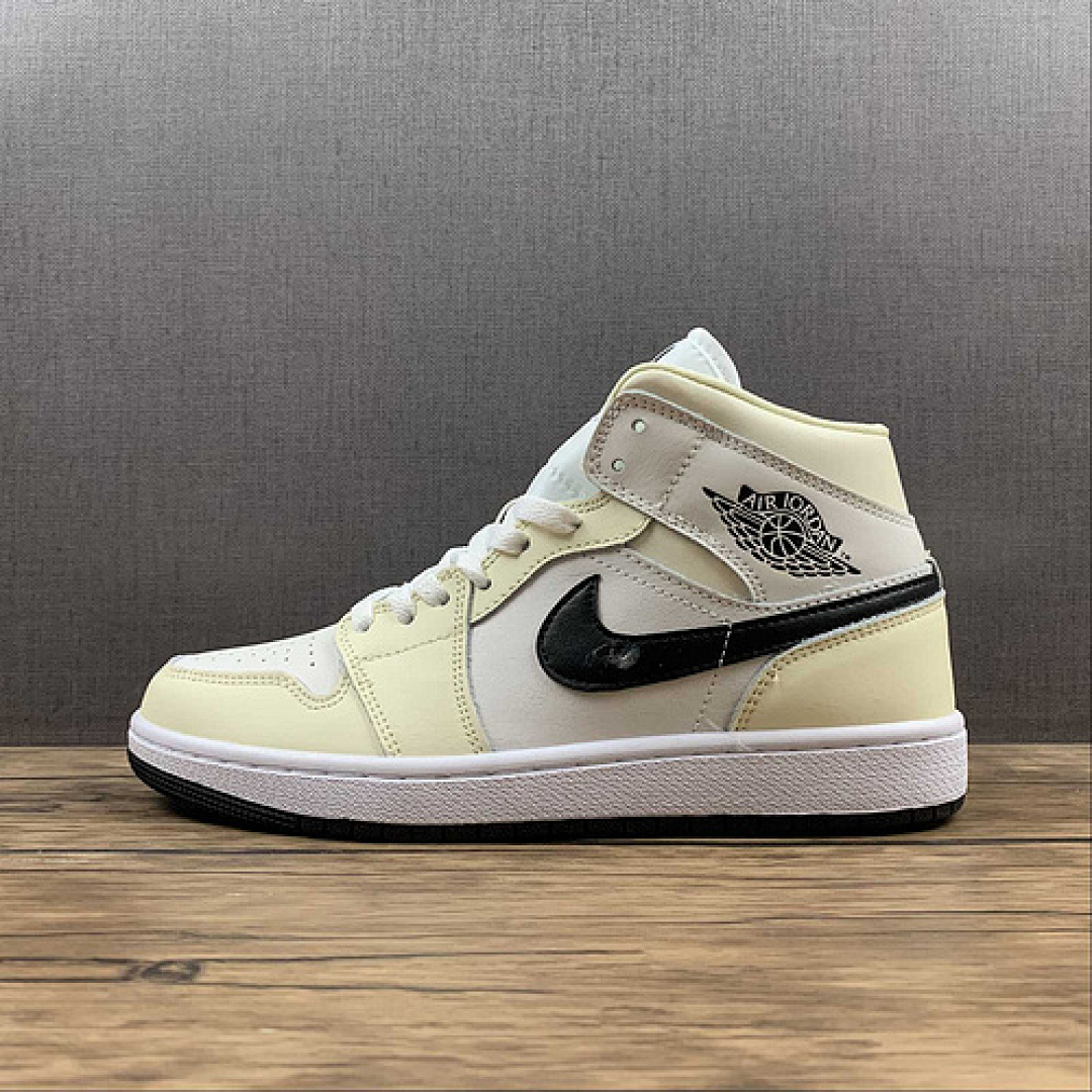 Jordan AIR Jordan 1 MID COCONUT MILK/BLACK-SUMMIT WHITE-WHITE · BQ6472-121, photo 1