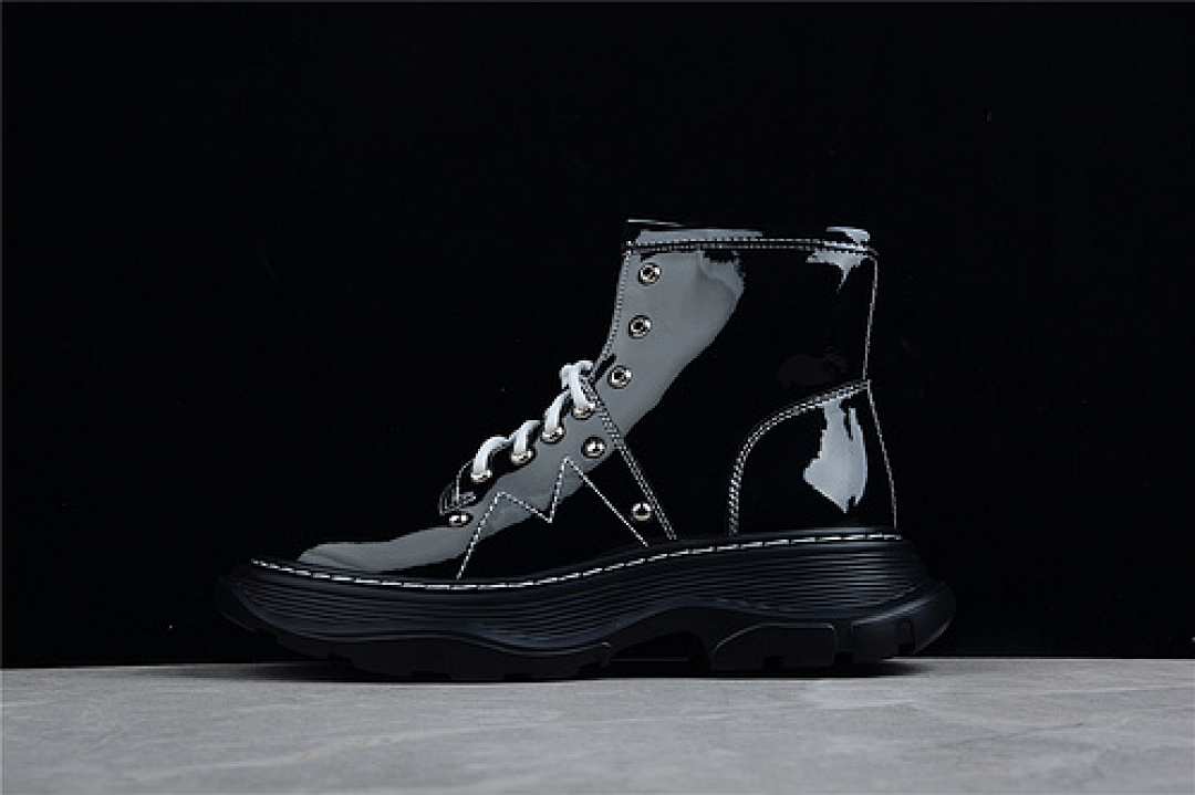 Gucci [GU*CCI DISTRESSED SCREENER HIGH CHILDREN'S SHOES BLACK/BLACK/WHITE]-[UNISEX:25-34], photo 1