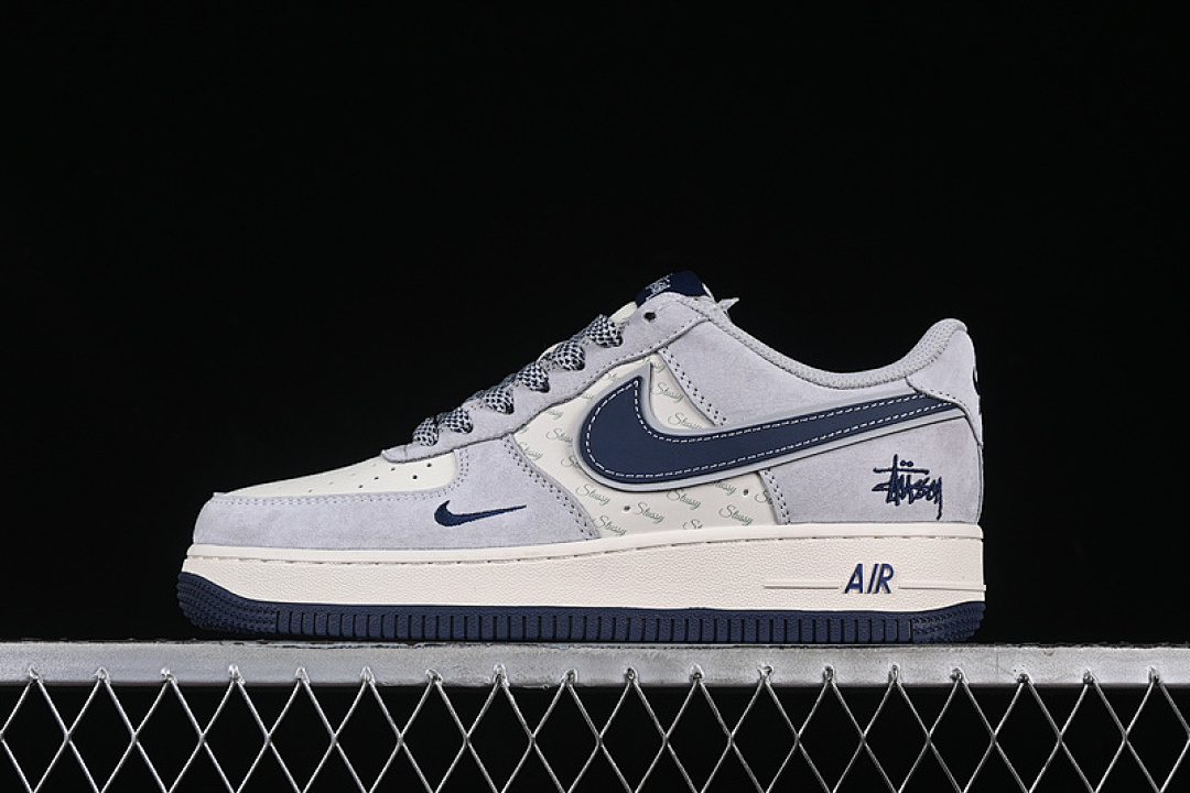 Nike [XZ3318-088]-[AIR FORCE 1 07 LOW WHITE/GREY/BLUE]-[WOMAN:36-39]-[MAN:40-45] - Image 2