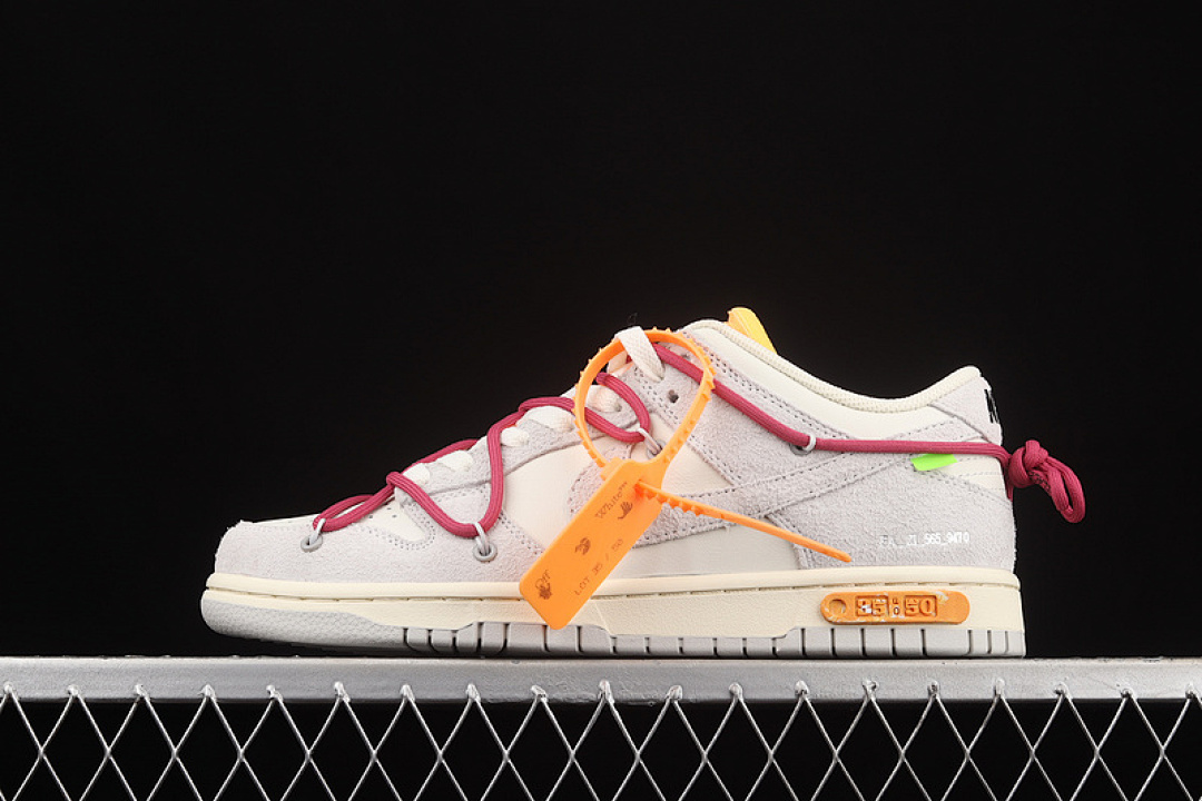 Off-White [DJ0950-114]-[OW X SB DUNK LOW LOT 35 OF 50 SAIL/NEUTRAL GREY/PINK]-[UNISEX:36-46], photo 1