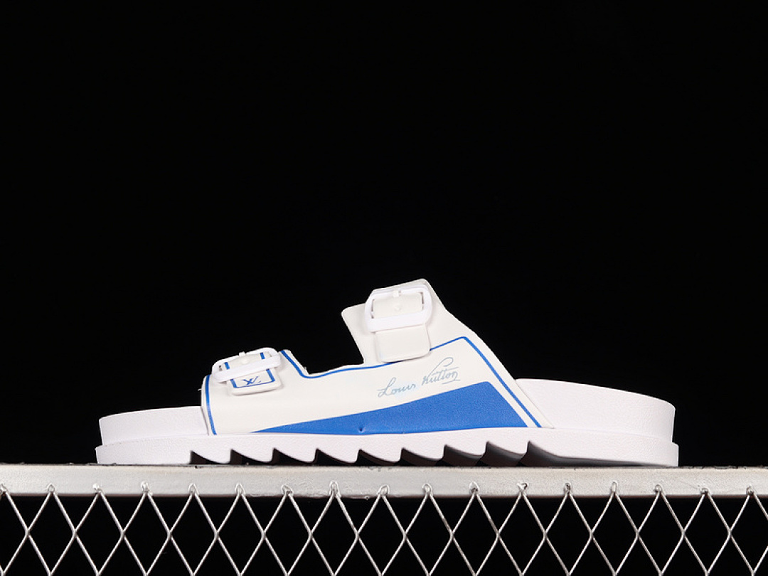 Louis Vuitton [L*V TREND CLASSIC SLIPPERS WHITE/WHITE/BLUE]-[WOMAN:35-39]-[MAN:40-45] - Image 11