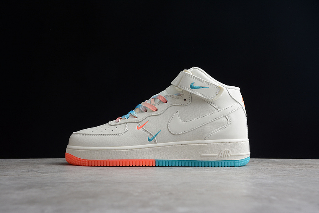Nike [MI9663-536]-[AIR FORCE 1 MID 07 SU19 BEIGE/ORANGE/BLUE]-[WOMAN:36-39]-[MAN:40-45], photo 1