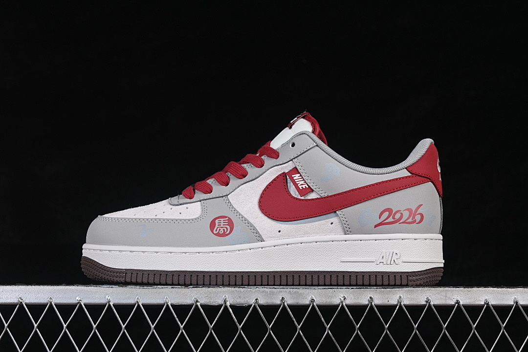 Nike [HT5088-621]-[AIR FORCE 1 07 LOW GREY/WHITE/RED]-[WOMAN:36-39]-[MAN:40-45] - Image 2