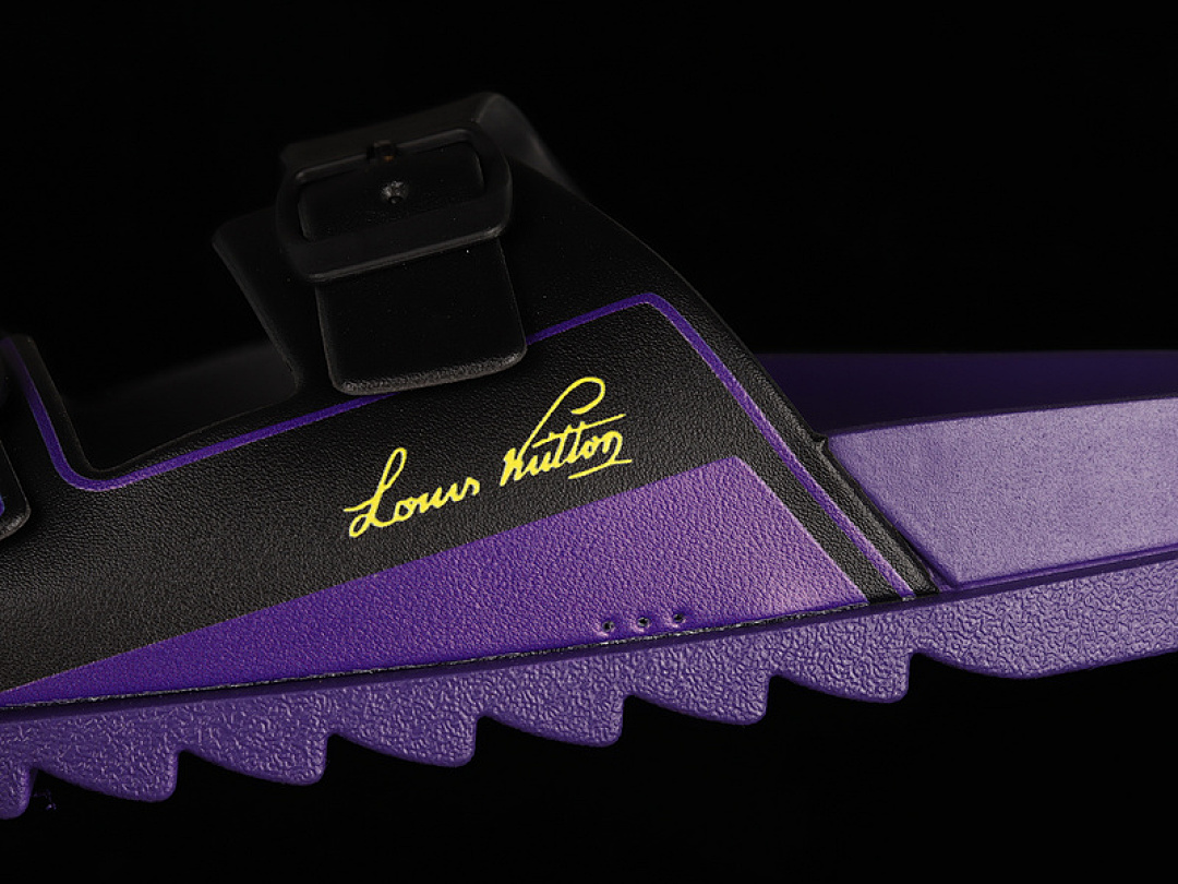 Louis Vuitton [L*V TREND CLASSIC SLIPPERS BLACK/BLACK/PURPLE]-[WOMAN:35-39]-[MAN:40-45] - Image 3