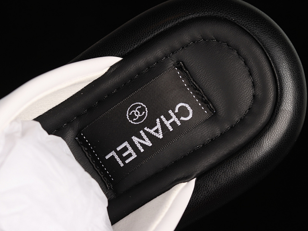 Chanel [CHA*NEL 22 PLATFORM SLIP-ON SLIPPERS BLACK/BLACK/WHITE]-[WOMAN:35-40] - Image 3