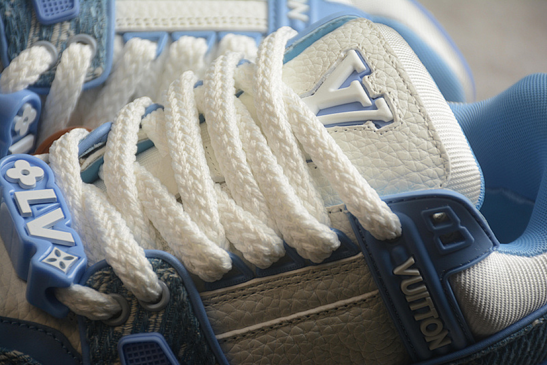 Louis Vuitton [2024TRAINER L*V LOUIS VUITTON TRAINER WHITE/BLUE]-[WOMAN:35-39]-[MAN:40-45] - Image 7