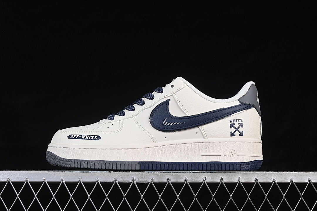 Nike Nike AIR FORCE 1 07 LOW CASUAL SHOES NAVY BLUE/WHITE/GREY · QW5836-026, photo 1