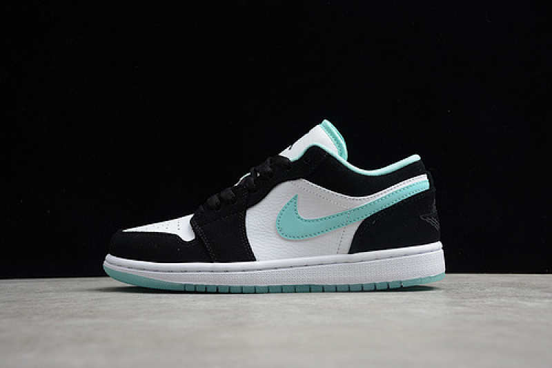 Jordan AIR Jordan 1 LOW WHITE/BLACK-ISLAND GREEN · CQ9828-131, photo 1