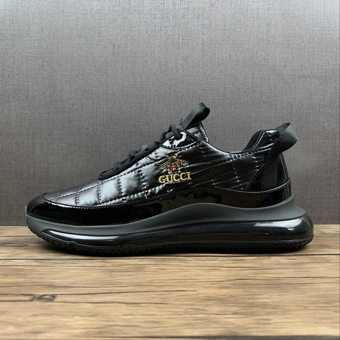 Unbranded [GU*CCI CASUAL SHOES BLACK/BLACK/GOLD]-[MAN:38-44], photo 1