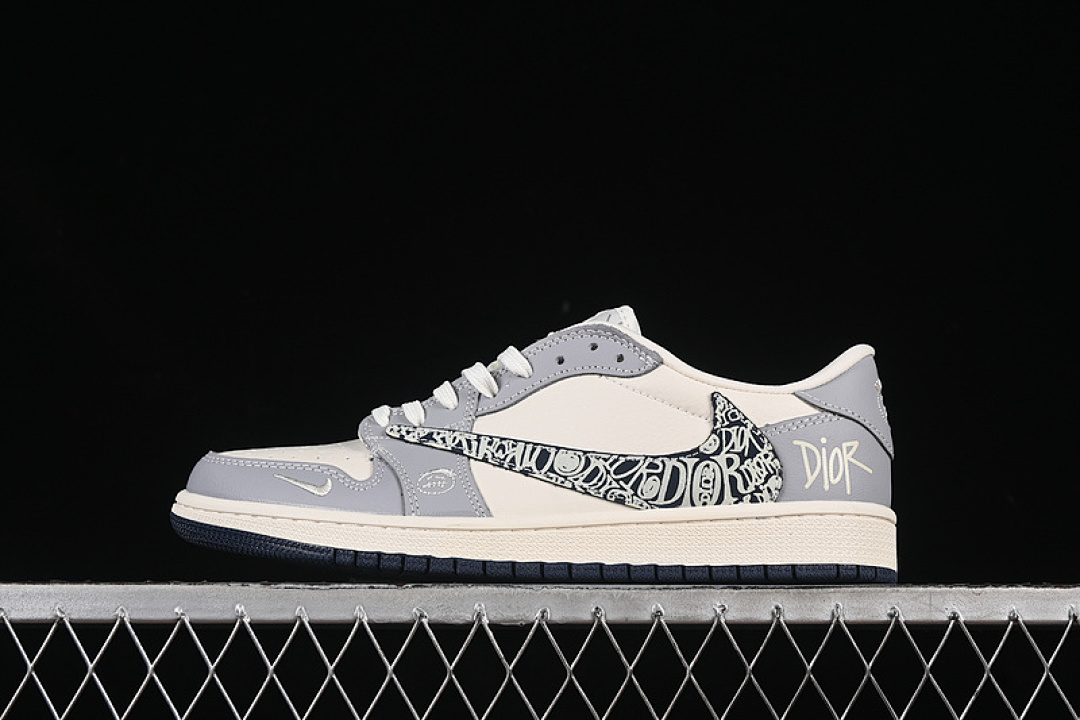 Jordan [XS2024-023]-[TRAVIS SCOTT X FRAGMENT DESIGN AIR JORDAN 1 LOW OG SP WHITE/GREY]-[36-45], photo 1
